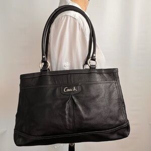 Coach Park Bag Black Leather Carryall Purse Handbag C1461-Z33008